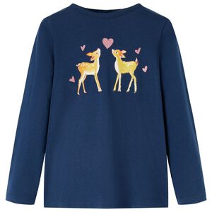 vidaXL Kinder-Langarmshirt Marineblau 92
