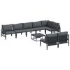 vidaXL Gartensofa-set mit Kissen 9 pcs Schwarz Stahl