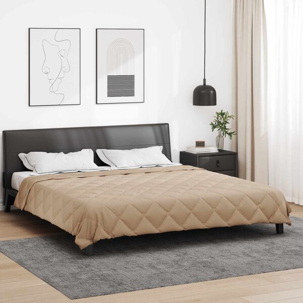 vidaXL Sommerdecke Taupe 200 x 200 cm Mikrofaser