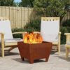 vidaXL Feuerstelle Braun 50 x 50 x 38 cm Wetterfeststahl