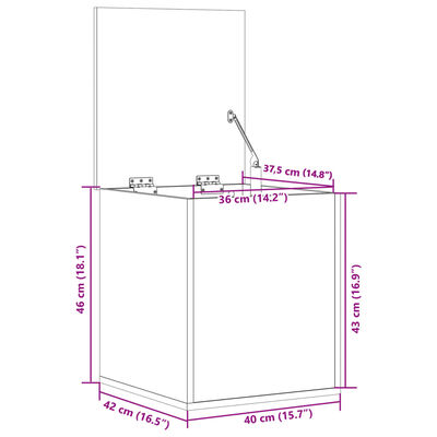 vidaXL Truhe Betongrau 40x42x46 cm Holzwerkstoff