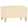 vidaXL Sessel mit Hocker Creme 60 cm Stoff