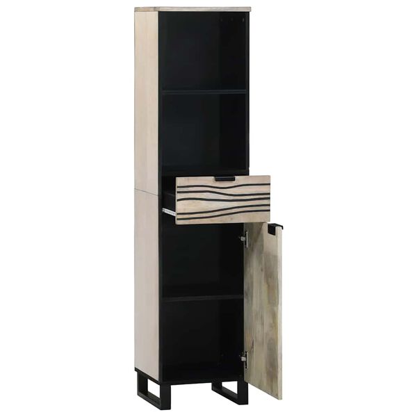 vidaXL Waschbeckenschrank mit T&uuml;r Wei&szlig; 38 x 33 x 160 cm Holzwerkstoff