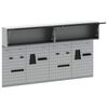 vidaXL Werkzeugschrank und Pegboard Set mit Regal 6 pcs Schwarz
