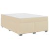vidaXL Bettrahmen mit Matratze Creme 160 x 200 cm Stoff