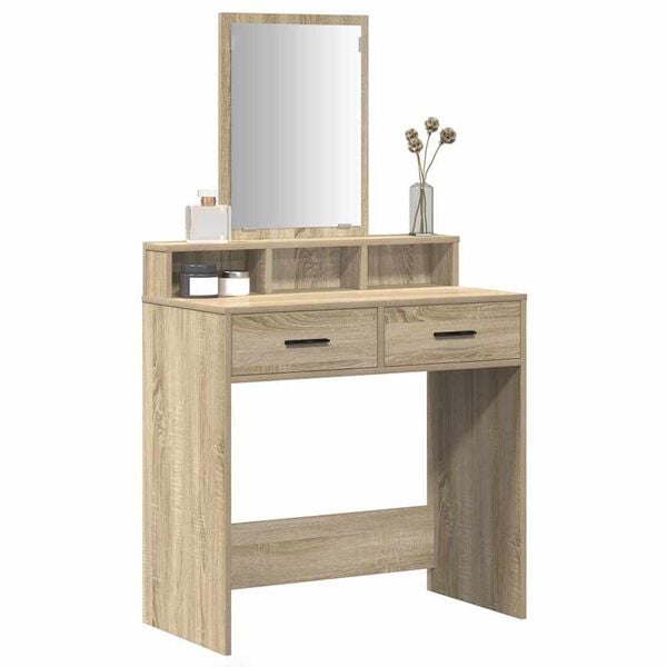 vidaXL Schminktisch Sonoma-Eiche 79 x 41 x 140 cm Holzwerkstoff