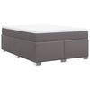 vidaXL Boxspringbett mit Matratze Grau 140x190 cm Kunstleder