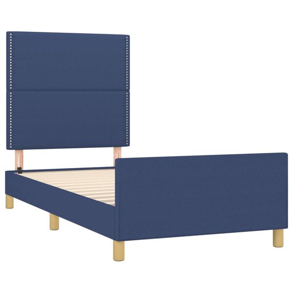 vidaXL Bettgestell ohne Matratze Blau 100x200 cm Stoff