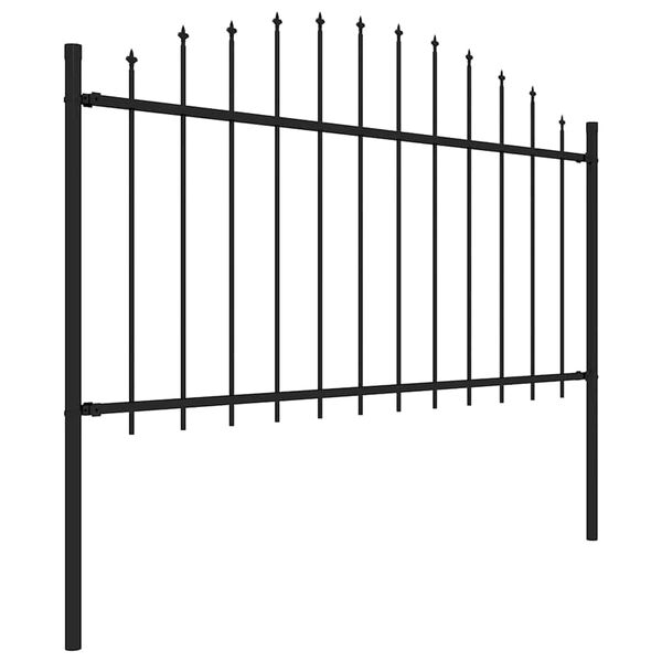 vidaXL Gartenzaun mit Speerspitze Stahl 1070 x 150 cm Schwarz