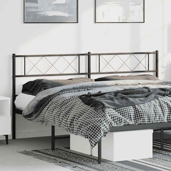 vidaXL Ersatz-Kopfteil Metall Schwarz 180 cm