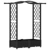 vidaXL Hochbeet mit Rankgitter und Dach Schwarz 124 x 40 x 123 cm PP