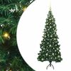 vidaXL Eckiger k&uuml;nstlicher Weihnachtsbaum Gr&uuml;n 180 cm PVC und Metall