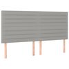 vidaXL Boxspringbett mit Matratze & LED Hellgrau 200x200 cm Stoff