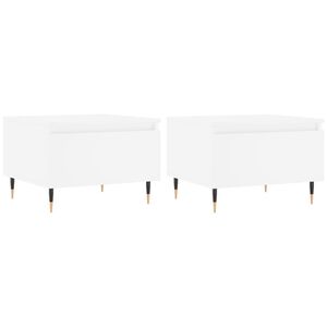 vidaXL Couchtische 2 Stk. Wei&szlig; 50x46x35 cm Holzwerkstoff