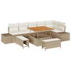vidaXL Gartensofa-set mit Kissen 9 pcs Beige Poly-Rattan