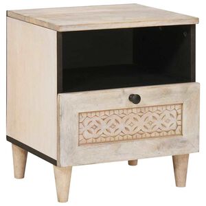 vidaXL Nachttisch Wei&szlig; 40 x 33 x 46 cm Holzwerkstoff