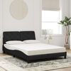 vidaXL Bett mit Matratze Schwarz 140x200 cm Samt