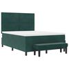 vidaXL Boxspringbett mit Matratze Dunkelgr&uuml;n 140 x 190 cm Samt
