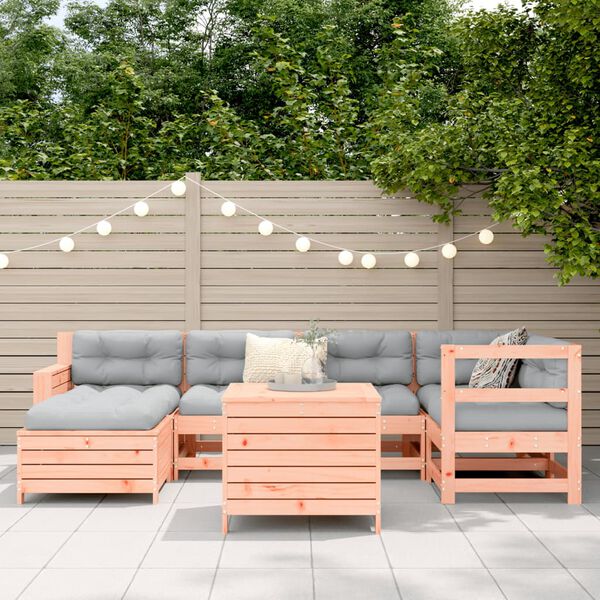 vidaXL 7-tlg. Garten-Sofagarnitur Massivholz Douglasie