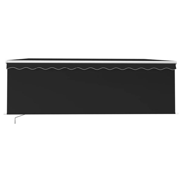 vidaXL Markise Manuell Einziehbar mit Rollo & LED 4x3 m Anthrazit