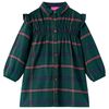 Kinderkleid mit Langen &Auml;rmeln und R&uuml;schen Dunkelgr&uuml;n 116