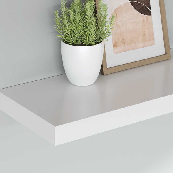 vidaXL Schwebende Wandregale 2 Stk. Wei&szlig; 60x23,5x3,8cm MDF
