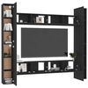 vidaXL 8-tlg. TV-Schrank-Set Schwarz Holzwerkstoff