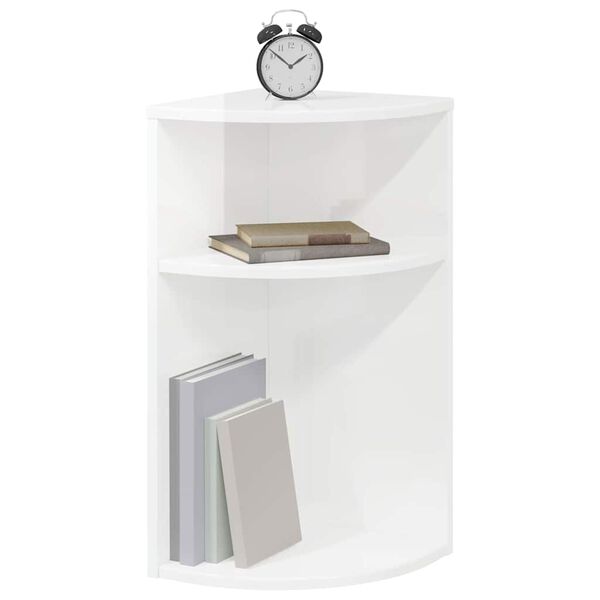 vidaXL Beistelltisch Hochglanz Wei&szlig; 29,6 x 29,6 x 60 cm Holzwerkstoff