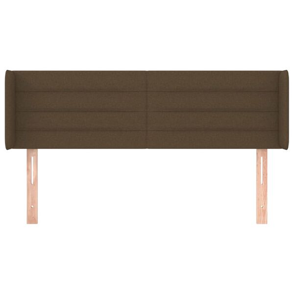 vidaXL Kopfteil mit Ohren Dunkelbraun 147x16x78/88 cm Stoff