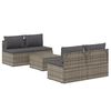vidaXL 5-tlg. Garten-Lounge-Set mit Kissen Grau Poly Rattan