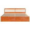 vidaXL Massivholzbett mit Kopfteil Wachsbraun 200x200 cm Kiefer