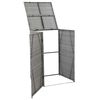 vidaXL M&uuml;lltonnenbox f&uuml;r 1 Tonne Anthrazit 76x78x120 cm Poly Rattan