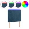 vidaXL LED Kopfteil Dunkelblau 100x5x118/128 cm Samt