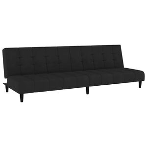 vidaXL Schlafsofa 2-Sitzer Schwarz Samt