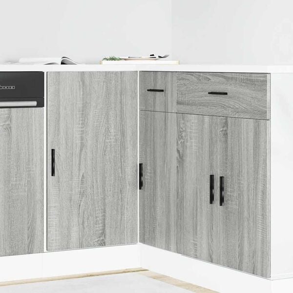 vidaXL K&uuml;chenunterschrank Lyon Grau Sonoma Holzwerkstoff