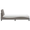 vidaXL Bett mit Matratze Taupe 90x190 cm Stoff