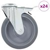 vidaXL 24 Stk. Lenkrollen mit R&uuml;ckenloch 125 mm