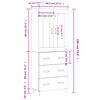 vidaXL Highboard Grau Sonoma 69,5x34x180 cm Holzwerkstoff