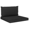 vidaXL Palettenkissen 2 Stk. Schwarz Stoff