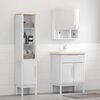 vidaXL Badezimmerm&ouml;bel-Set mit T&uuml;r FLORO 2 pcs Wei&szlig; Massivholz Kiefer