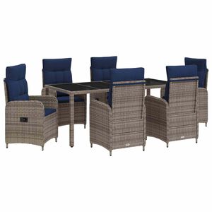 vidaXL Outdoortisch-Set 7 stk. Poly-Rattan