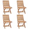 vidaXL Klappbare Gartenst&uuml;hle mit Kissen 4 Stk. Massivholz Teak