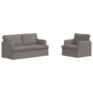 vidaXL Sofa Set 2 stk. Taupe Stoff