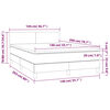 vidaXL Boxspringbett mit Matratze & LED Dunkelgrau 140x200 cm Samt