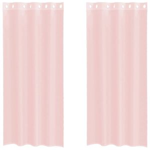 vidaXL Voile Vorh&auml;nge mit &Ouml;sen 2 Stk. Hellrosa 140x225 cm