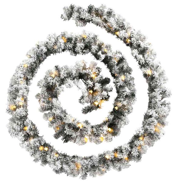vidaXL Weihnachtsgirlande mit LED-Leuchten Gr&uuml;n 10 m PVC