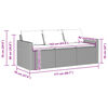 vidaXL Gartensofa mit Kissen 3-Sitzer Schwarz Poly Rattan