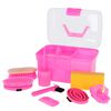Kerbl Pferde-Putzbox f&uuml;r Kinder mit 8 Pflegeutensilien Rosa 321766