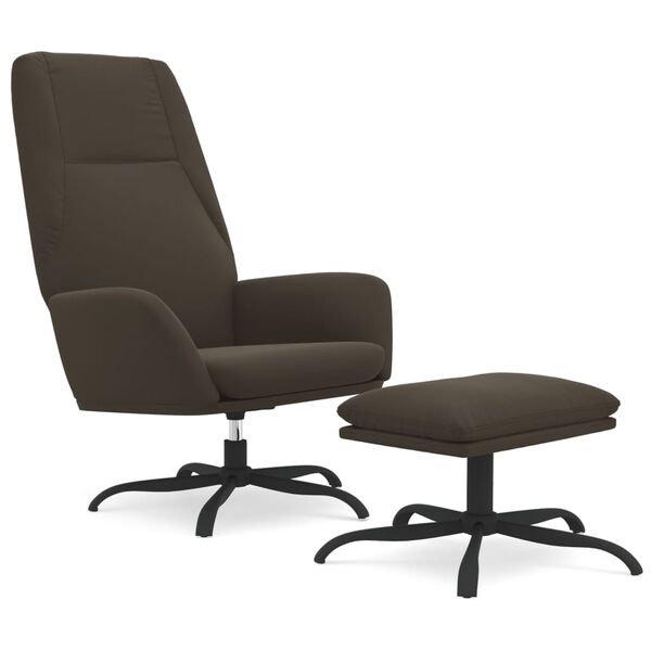vidaXL Relaxsessel mit Hocker Dunkelgrau Mikrofasergewebe