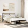 vidaXL Metallbett ohne Matratze Sonoma-Eiche 135x190 cm